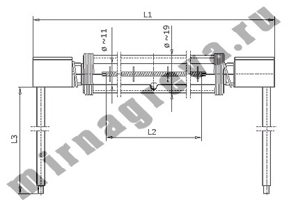 Инфракрасная кварцевая трубка 230-500R/VD