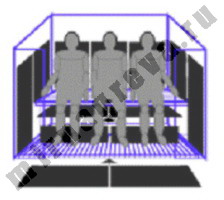 Трёхместная инфракрасная кабина, оснащённая плоскими инфракрасными нагревателями