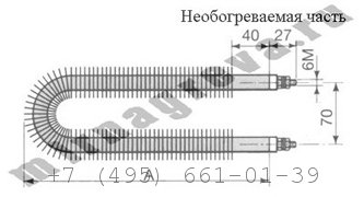 Оребренные трубчатые электронагреватели U-образные, оребренный тэн U-образный, электронагреватели ТЭНР, ТЭН воздушный