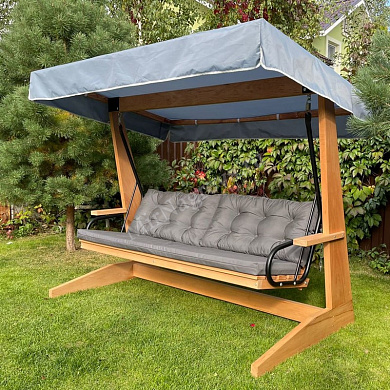 Четырехместные деревянные садовые качели THERMO LUNA (бук) 