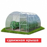 Теплица Альфа 2021, сдвижная крыша (каркас, без покрытия) 3 х 6 м